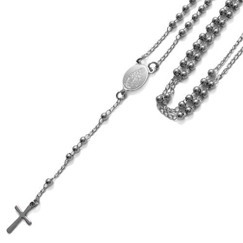 Necklaces Stainless Steel Cross Rosary Necklace Nkj0067 30 Wholesale Jewelry Website Unisex