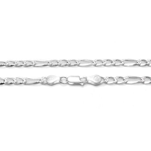 Silver Figaro Chain Necklace / 925 Sterling Silver / Figaro Link