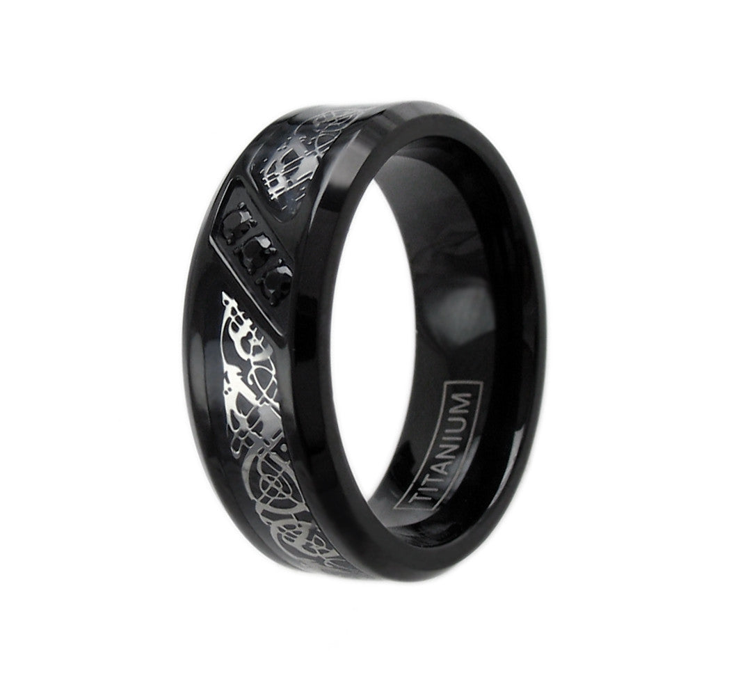 Blue Titanium Ring w/ Blue & Black Carbon Fiber Inlay. Wholesale -  925Express