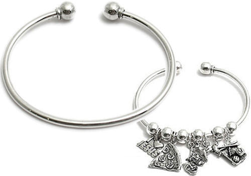 Sterling Silver Floral Engraved Cuff Bracelet with Monogram 